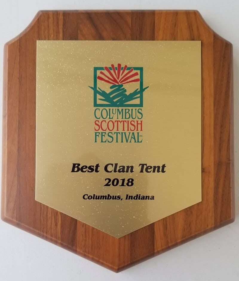 2018 Columbus Scottish Festival Best Clan Tent award presented to Clan MacNeil